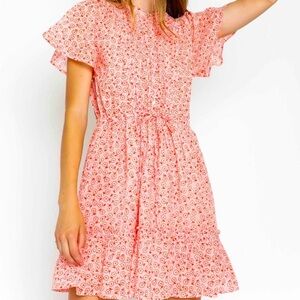 BANJANAN Rhonda Daisy Orchid Pink Floral Mini Dress Size M
